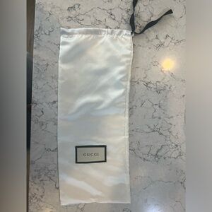 Gucci White Satin Drawstring Dust Bag